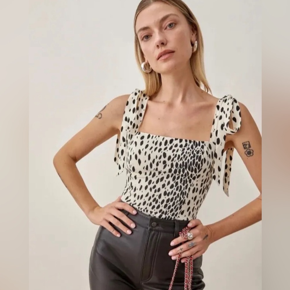 Reformation square neckline crop top